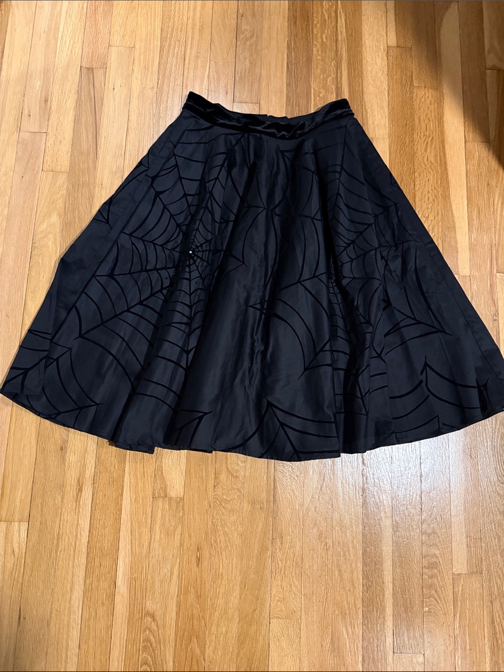 Vixen by Micheline Pitt Spiderweb Swing Skirt Black XL - Picture 2 of 7
